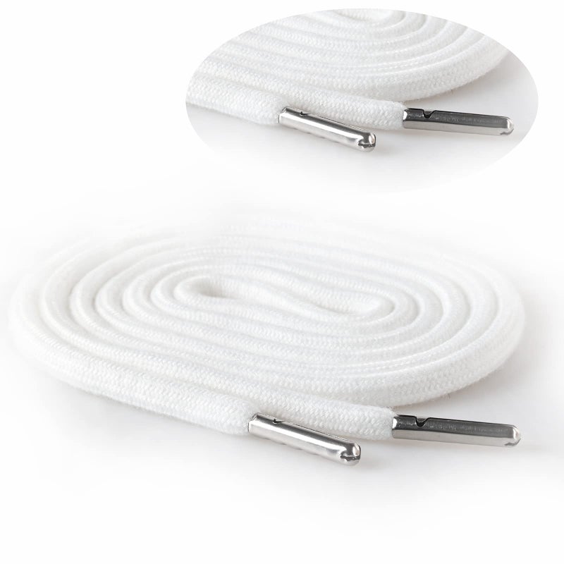 Anjpuy 4 Pieces 53 Inches Drawstring Cords Replacement Drawstrings with Easy Threader for Sweatpants Shorts Pants Hoodies(White) - Image 3